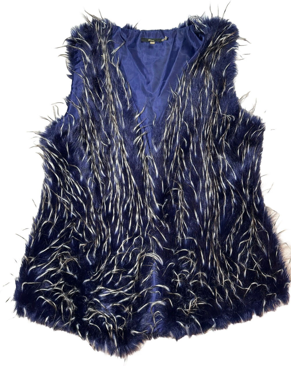 Milano Medium Blue Tipped Faux Fur Vest